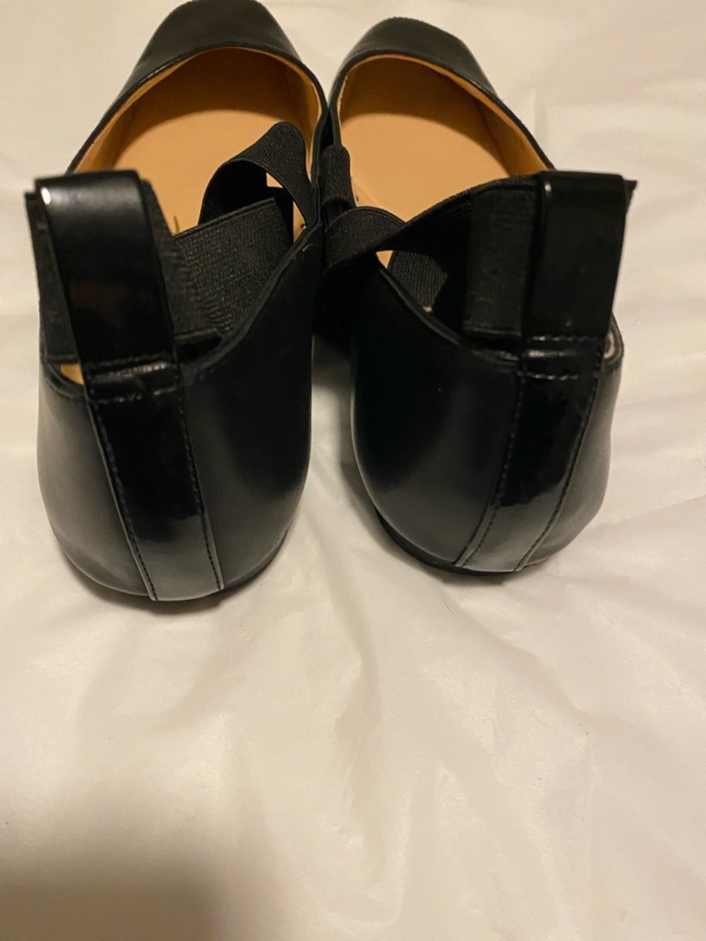 Jessica Simpson Black Square-Toe Ballet Flats with Crisscross Elastic - Picture 5 of 6